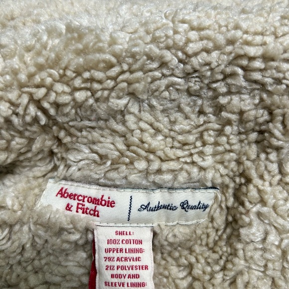 Abercrombie & Fitch Off-White Shearling Jacket - Picture 3 of 3